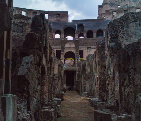 dark room colosseum underground in rome